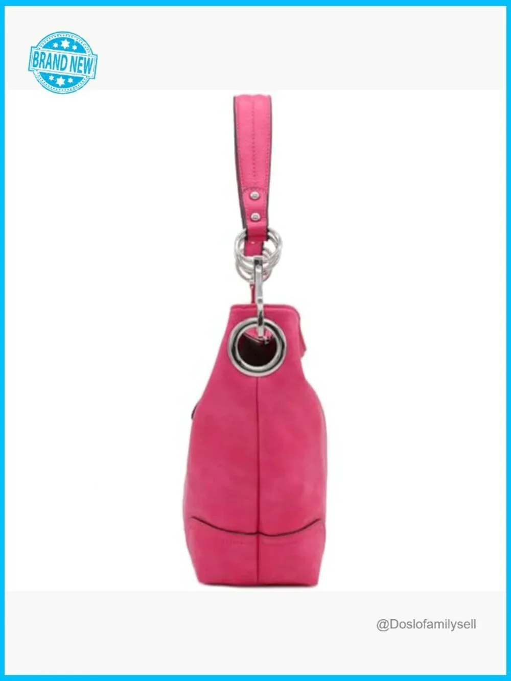 Faux Leather Hobo Shoulder Bag with Big Snap Hook Hardware